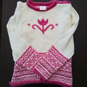 Hanna Anderson girls pink tribal tulip sweater.